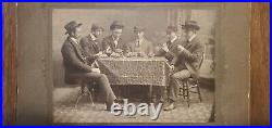 ANTIQUE CABINET PHOTO GAMBLERS PLAYING CARDS POKER 1903 Old West GAMBLING VTG