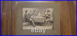 ANTIQUE CABINET PHOTO GAMBLERS PLAYING CARDS POKER 1903 Old West GAMBLING VTG