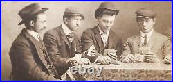 ANTIQUE CABINET PHOTO GAMBLERS PLAYING CARDS POKER 1903 Old West GAMBLING VTG