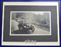 ANTIQUE CAR With NY LICENSE PLATE, HILLSIDE, VINTAGE 5.5X9.5 PHOTO With MATTE