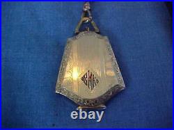 ANTIQUE ENGAGEMENT LOCKET GOLD FILLED VICTORIAN PERIOD WITH TWO 1920s PHOTOS