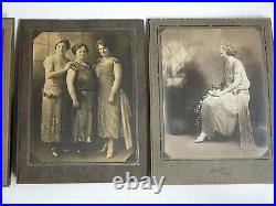 ANTIQUE RPPC ART DECO 1920s FLAPPER GIRL SISTERS 9X7 PHOTO Lot