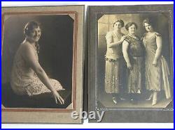 ANTIQUE RPPC ART DECO 1920s FLAPPER GIRL SISTERS 9X7 PHOTO Lot