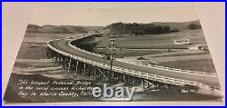 ANTIQUE VINTAGE California Marin County PHOTO POSTCARD RICHARDSON BAY BRIDGE