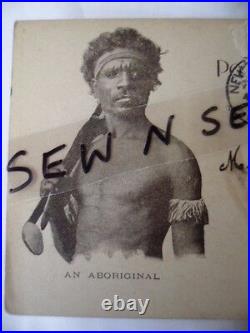 ANTIQUE VINTAGE OLD PHOTO POSTCARD ABORIGINAL MAN with BOOMERANG and CLUB