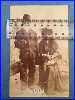 ANTIQUE VINTAGE OLD PORTRAIT PHOTO POSTCARD ABORIGINAL INDIGENOUS WOMAN and MAN