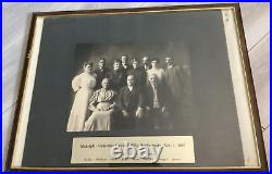 ANTIQUE VTG set of 2FRAMED FAMILY GROUP PHOTOGRAPH PICTURE 1907