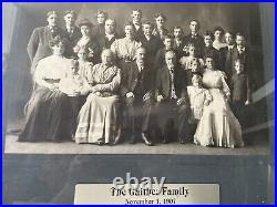 ANTIQUE VTG set of 2FRAMED FAMILY GROUP PHOTOGRAPH PICTURE 1907