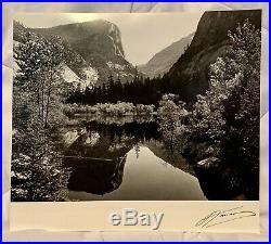 Ansel Adams, Mirror Lake, Yosemite, Marker Signed Photograph