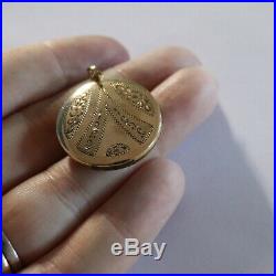 Antique 12k rose gold filled locket vintage round photos memory remembrance