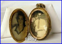 Antique 14K Gold Victorian Seed Pearl Locket Pendant Old Photos Heavy14.8g 1.75