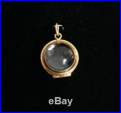 Antique 14K Solid Yellow Gold Rock Crystal Orb Pools of Light Picture Locket