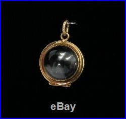 Antique 14K Solid Yellow Gold Rock Crystal Orb Pools of Light Picture Locket