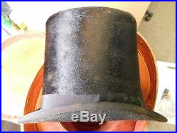 Antique 1800s-1900s R. K. SMITH BEAVER TOP HAT And Case CHECK PHOTOS steampunk