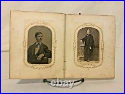 Antique 1860s Photo Album Mary E. Dreeland Tintypes Carte de Visite