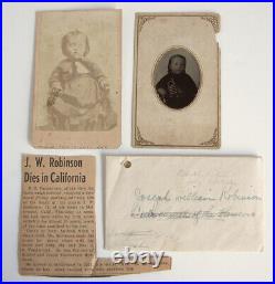 Antique 1870s Tintype Photograph Victorian Baby J. W. Robinson American Frontier
