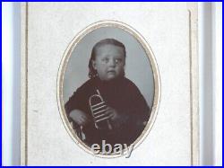 Antique 1870s Tintype Photograph Victorian Baby J. W. Robinson American Frontier