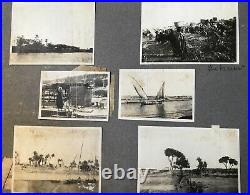 Antique 1910 Photograph Lot Album Egypt Venice Pompei Norway Wales Vintage WW1