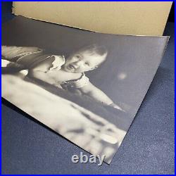 Antique 1920s Baby Photo On Heavy Paper Stock, Framed With Glass Large 12 Print