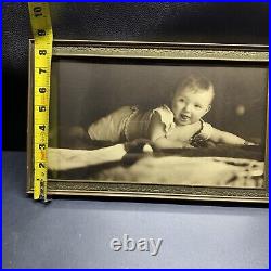 Antique 1920s Baby Photo On Heavy Paper Stock, Framed With Glass Large 12 Print