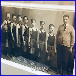 Antique 1924 Photograph Basketball Sports Team SAS Sepia Tone Vtg