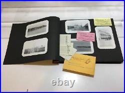 Antique 1950s 155 BW Pics Photo Album 35 Postcards Ships Cars National Parks