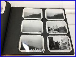 Antique 1950s 155 BW Pics Photo Album 35 Postcards Ships Cars National Parks