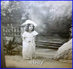 Antique 22 Large Victorian Tableau Vivant Photograph 3 Young Girls in a Garden