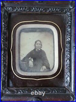 Antique Ambrotype Daguerreotype Early Photograph Of A Victorian Lady