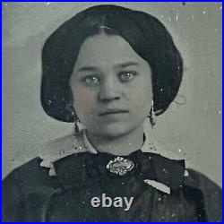 Antique Ambrotype Photograph Very Beautiful Young Affluent Multiracial Woman