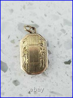 Antique Art Deco Style 10K Yellow Gold 2 Picture Vintage Locket Mother & Baby