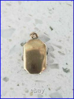 Antique Art Deco Style 10K Yellow Gold 2 Picture Vintage Locket Mother & Baby