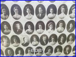 Antique Black & White Class Photograph 1908 Large