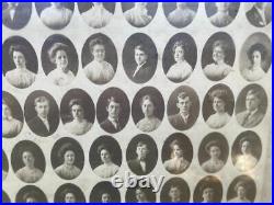 Antique Black & White Class Photograph 1908 Large