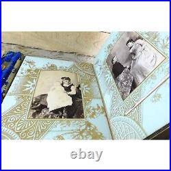 Antique Blue Cloth Photo Album Vintage Photos 23 Cabinet Cards Family TLC