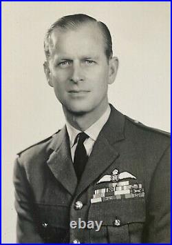 Antique British Royal Presentation Signed Photo in Frame Prince Philip RAF