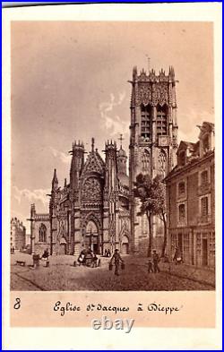 Antique CDV Photograph Engraving No 8 Eglise ST Jaques De Dieppe Cathedral