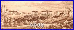 Antique CDV Photograph Engraving Panorama Lucerne