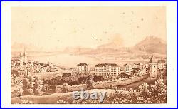 Antique CDV Photograph Engraving Panorama Lucerne