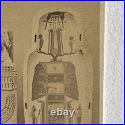 Antique CDV Photograph Odd Egyptian Mummy Sarcophagus Archeology