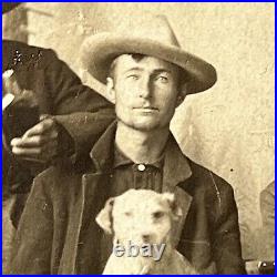Antique Cabinet Card Group Photograph Logging Men Dog ID Schwegel Niese Tandal