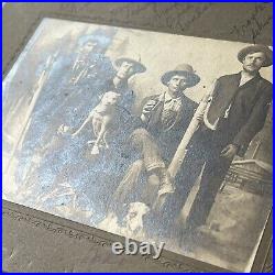 Antique Cabinet Card Group Photograph Logging Men Dog ID Schwegel Niese Tandal