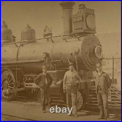 Antique Cabinet Card Occupational Railroad Train Engine 733 Workers