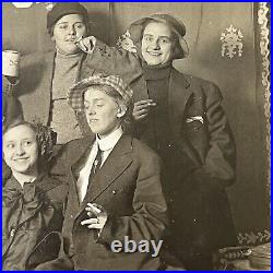 Antique Cabinet Card Photograph Beautiful Young Women Drinking Beta Beta Sigma