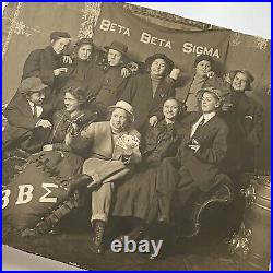 Antique Cabinet Card Photograph Beautiful Young Women Drinking Beta Beta Sigma
