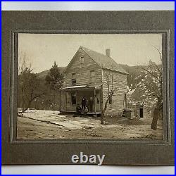 Antique Cabinet Card Photograph Children On House Porch Black African American