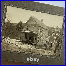 Antique Cabinet Card Photograph Children On House Porch Black African American