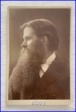 Antique Cabinet Photograph Methodist Minister With Big Beard Charles City, IA