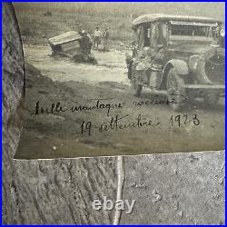 Antique Car Automobile Stuck in River Photo Photograph Vintage