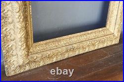 Antique Carved wood Picture Frame Gold Arts Crafts Oil Painting 48 X 34 Large